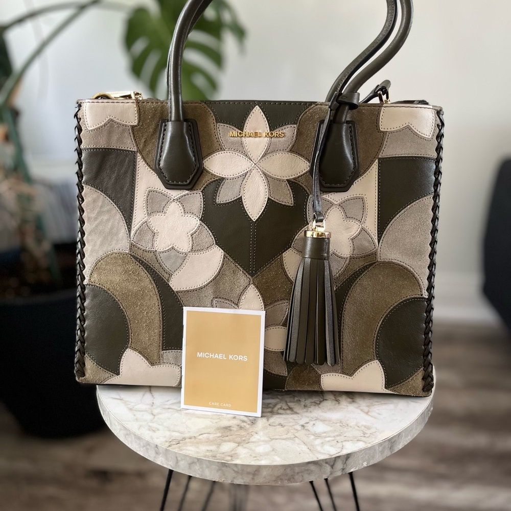 Michael Kors Mercer Large Floral Patchwork Tote